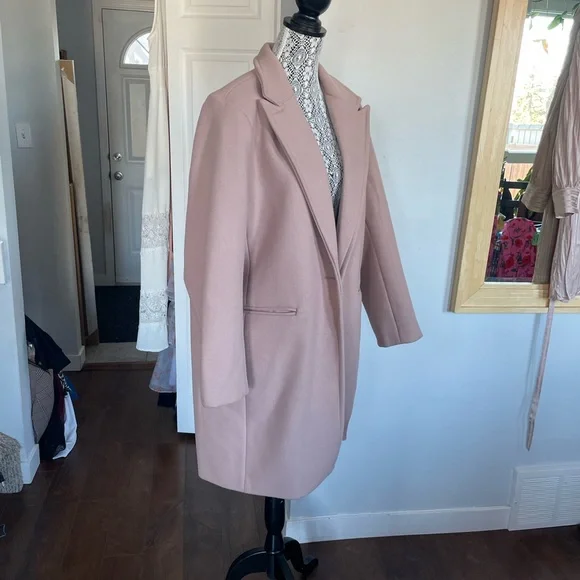 NWT 1X Joe Fresh Coat Jacket. Pinkish Maeve. One Button Closure. Pockets. - Picture 4 of 8